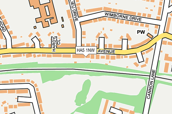 HA5 1NW map - OS OpenMap – Local (Ordnance Survey)