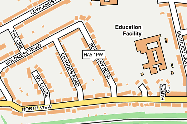 HA5 1PW map - OS OpenMap – Local (Ordnance Survey)