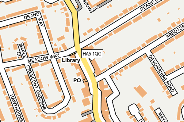 HA5 1QG map - OS OpenMap – Local (Ordnance Survey)