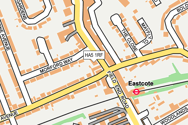 HA5 1RF map - OS OpenMap – Local (Ordnance Survey)