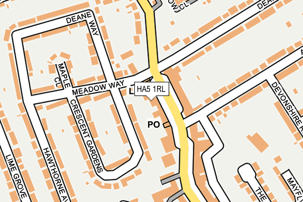HA5 1RL map - OS OpenMap – Local (Ordnance Survey)