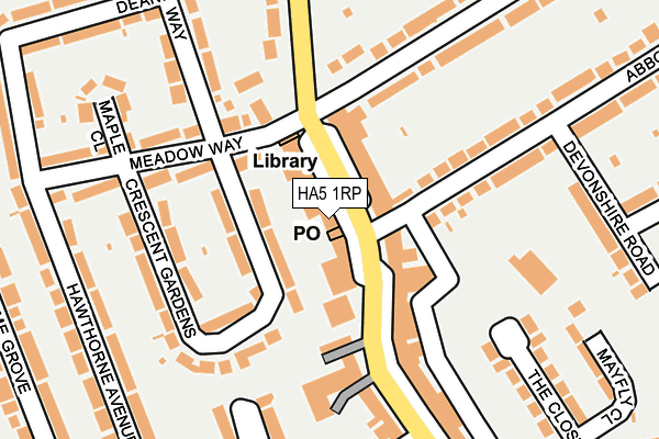 HA5 1RP map - OS OpenMap – Local (Ordnance Survey)