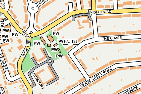HA5 1SJ map - OS OpenMap – Local (Ordnance Survey)