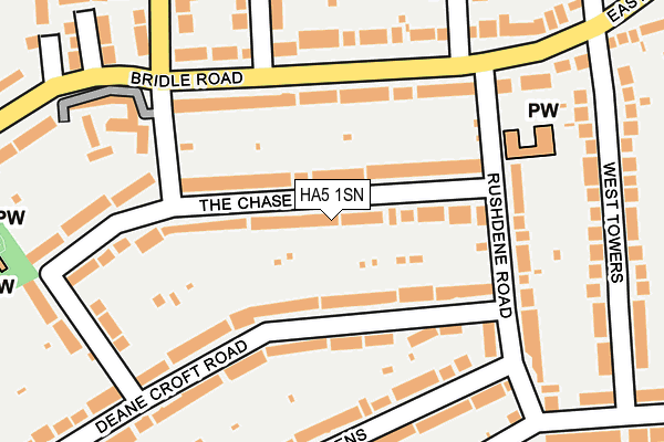 HA5 1SN map - OS OpenMap – Local (Ordnance Survey)