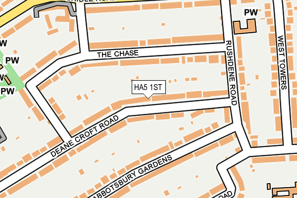 HA5 1ST map - OS OpenMap – Local (Ordnance Survey)