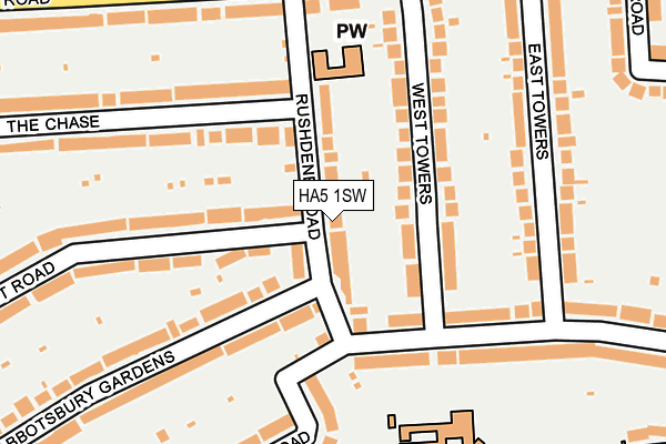 HA5 1SW map - OS OpenMap – Local (Ordnance Survey)