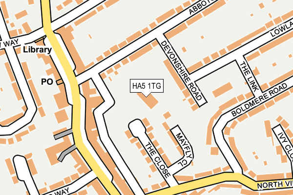 HA5 1TG map - OS OpenMap – Local (Ordnance Survey)
