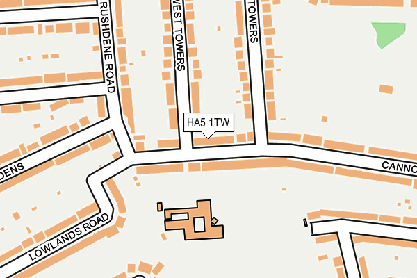 HA5 1TW map - OS OpenMap – Local (Ordnance Survey)