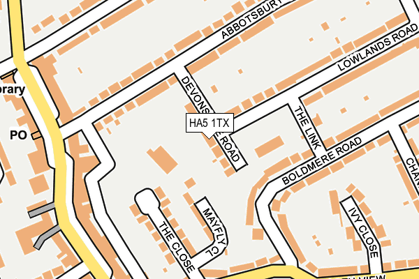 HA5 1TX map - OS OpenMap – Local (Ordnance Survey)