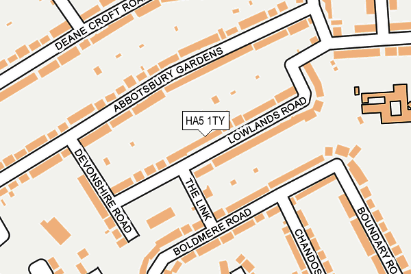 HA5 1TY map - OS OpenMap – Local (Ordnance Survey)