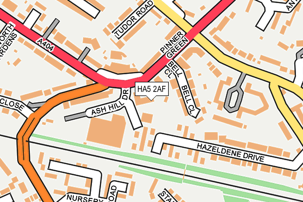 HA5 2AF map - OS OpenMap – Local (Ordnance Survey)