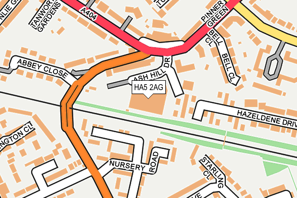 HA5 2AG map - OS OpenMap – Local (Ordnance Survey)