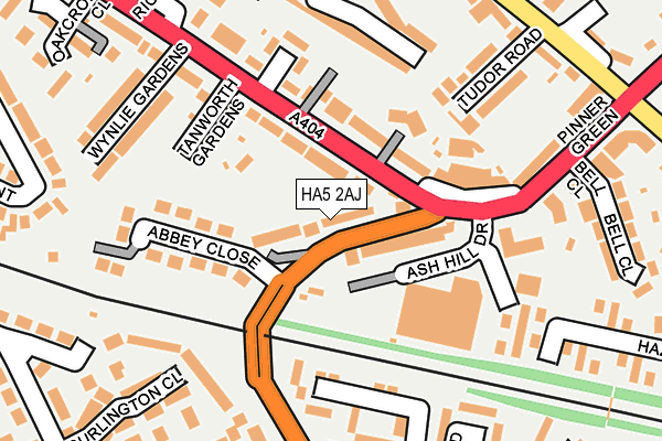 HA5 2AJ map - OS OpenMap – Local (Ordnance Survey)