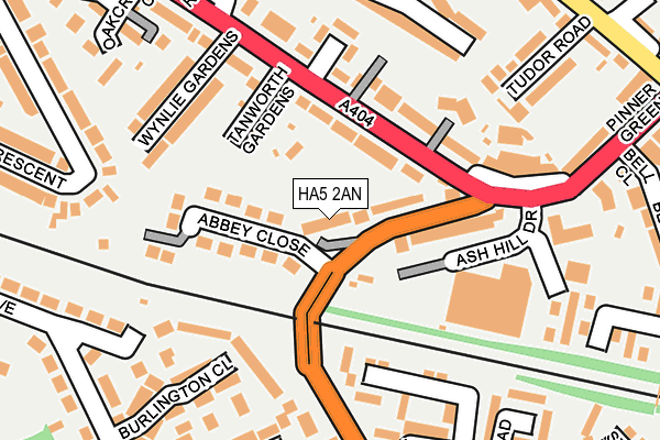 HA5 2AN map - OS OpenMap – Local (Ordnance Survey)