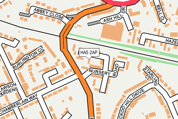 HA5 2AP map - OS OpenMap – Local (Ordnance Survey)