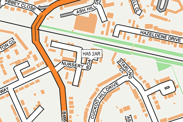 HA5 2AR map - OS OpenMap – Local (Ordnance Survey)