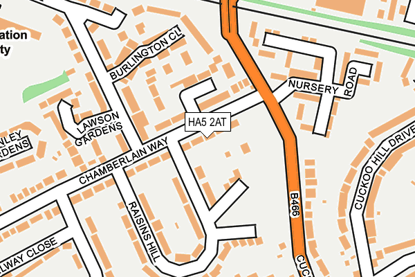 HA5 2AT map - OS OpenMap – Local (Ordnance Survey)