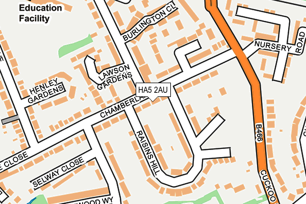 HA5 2AU map - OS OpenMap – Local (Ordnance Survey)