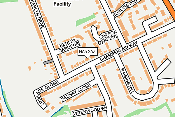 HA5 2AZ map - OS OpenMap – Local (Ordnance Survey)
