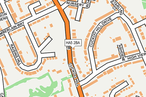 HA5 2BA map - OS OpenMap – Local (Ordnance Survey)
