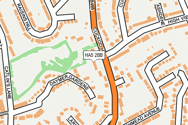 HA5 2BB map - OS OpenMap – Local (Ordnance Survey)
