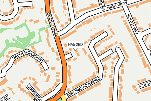 HA5 2BD map - OS OpenMap – Local (Ordnance Survey)