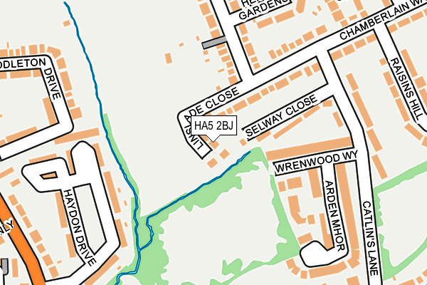 HA5 2BJ map - OS OpenMap – Local (Ordnance Survey)
