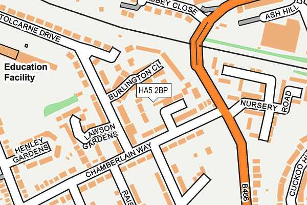 HA5 2BP map - OS OpenMap – Local (Ordnance Survey)