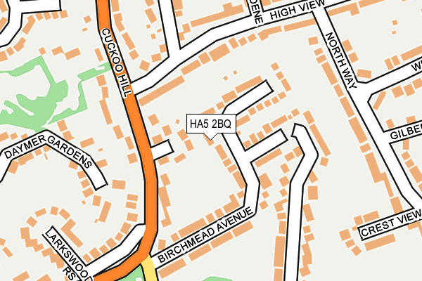 HA5 2BQ map - OS OpenMap – Local (Ordnance Survey)