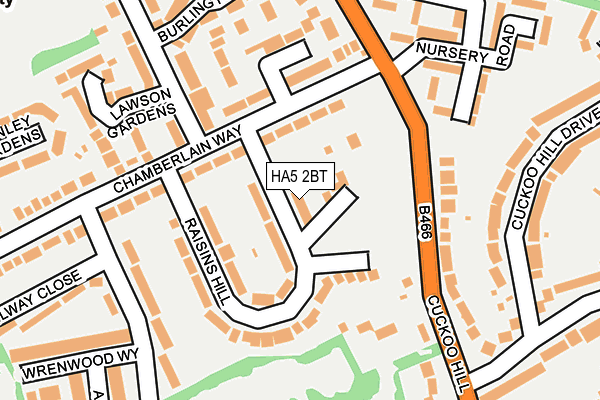 HA5 2BT map - OS OpenMap – Local (Ordnance Survey)