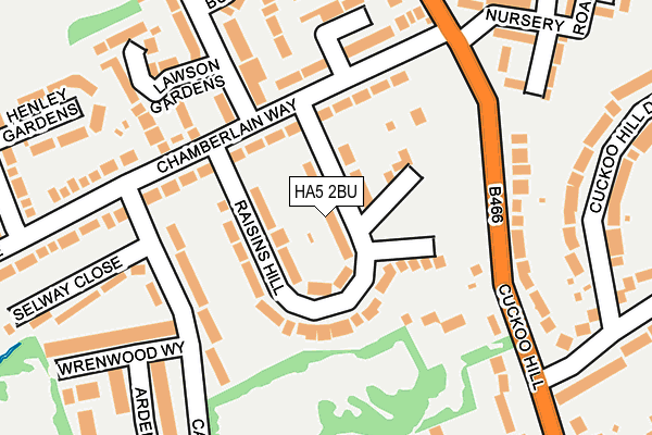 HA5 2BU map - OS OpenMap – Local (Ordnance Survey)