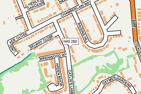 HA5 2BX map - OS OpenMap – Local (Ordnance Survey)