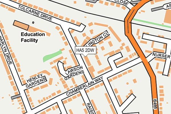HA5 2DW map - OS OpenMap – Local (Ordnance Survey)