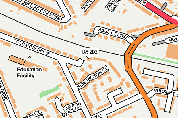 HA5 2DZ map - OS OpenMap – Local (Ordnance Survey)