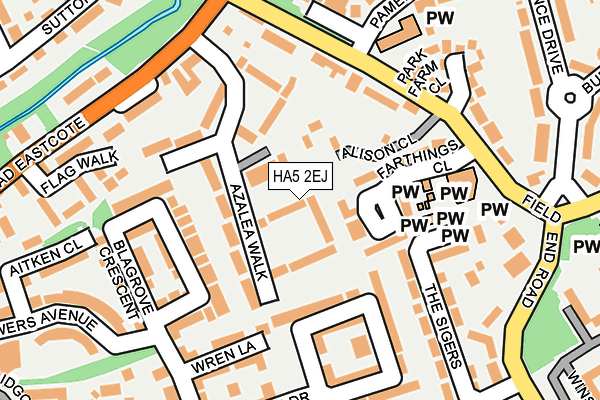 HA5 2EJ map - OS OpenMap – Local (Ordnance Survey)