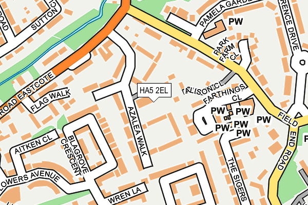 HA5 2EL map - OS OpenMap – Local (Ordnance Survey)