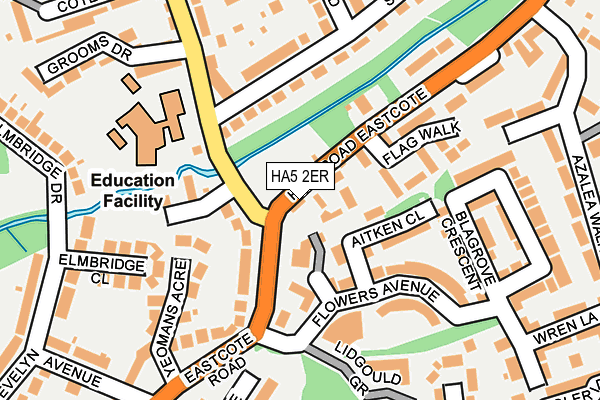 HA5 2ER map - OS OpenMap – Local (Ordnance Survey)