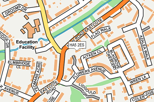 HA5 2ES map - OS OpenMap – Local (Ordnance Survey)