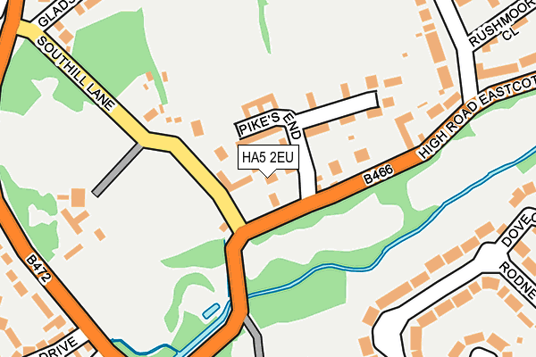 HA5 2EU map - OS OpenMap – Local (Ordnance Survey)