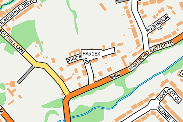 HA5 2EX map - OS OpenMap – Local (Ordnance Survey)