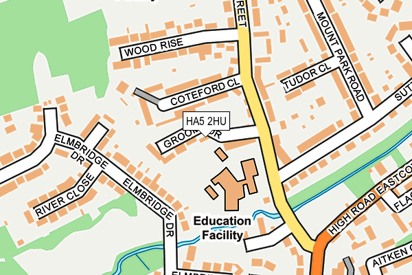 HA5 2HU map - OS OpenMap – Local (Ordnance Survey)