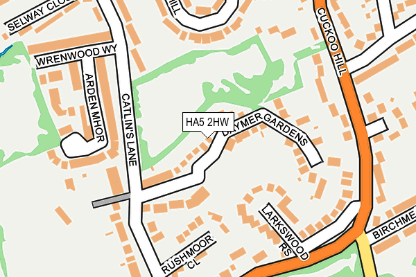 HA5 2HW map - OS OpenMap – Local (Ordnance Survey)