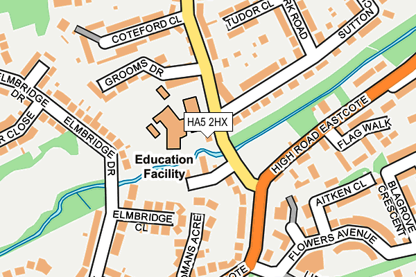 HA5 2HX map - OS OpenMap – Local (Ordnance Survey)
