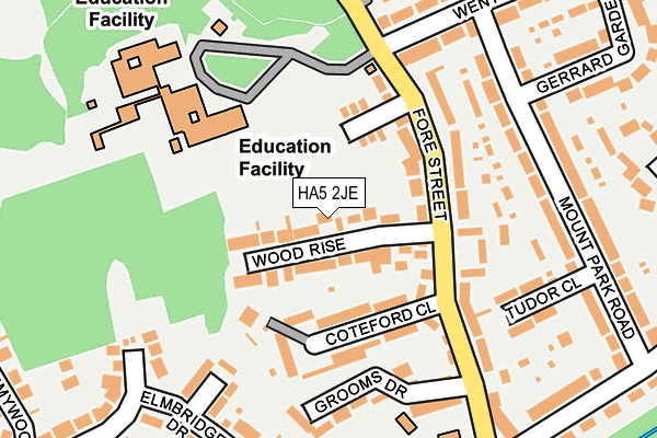 HA5 2JE map - OS OpenMap – Local (Ordnance Survey)