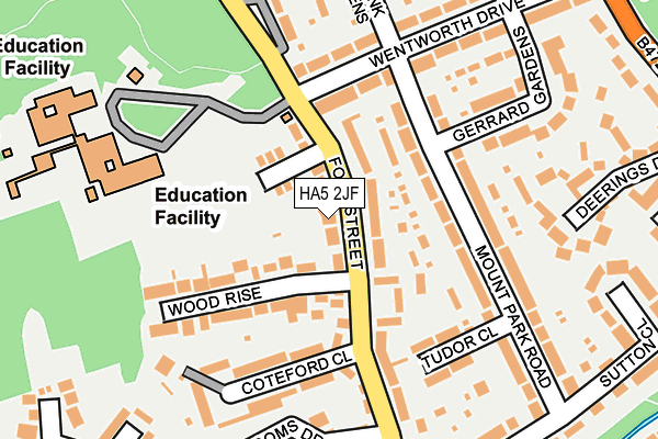 HA5 2JF map - OS OpenMap – Local (Ordnance Survey)