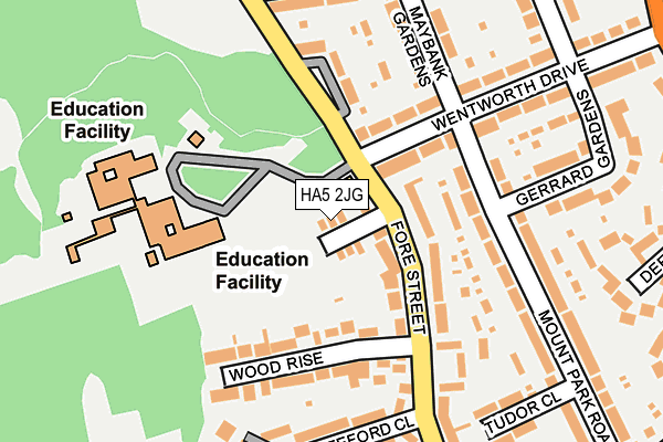 HA5 2JG map - OS OpenMap – Local (Ordnance Survey)