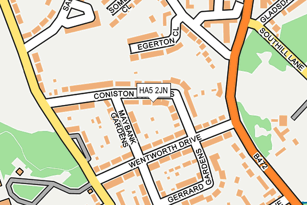 HA5 2JN map - OS OpenMap – Local (Ordnance Survey)