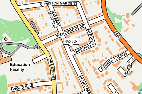 HA5 2JP map - OS OpenMap – Local (Ordnance Survey)