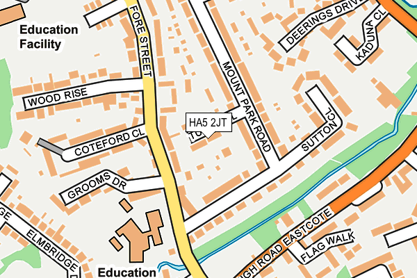 HA5 2JT map - OS OpenMap – Local (Ordnance Survey)