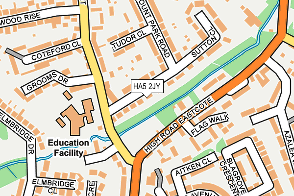 HA5 2JY map - OS OpenMap – Local (Ordnance Survey)